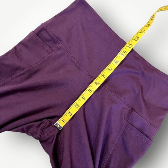Danskin Activewear Yoga Gym Workout Tight Leggings Pocket High Rise Size L Plum - Picture 14 of 16